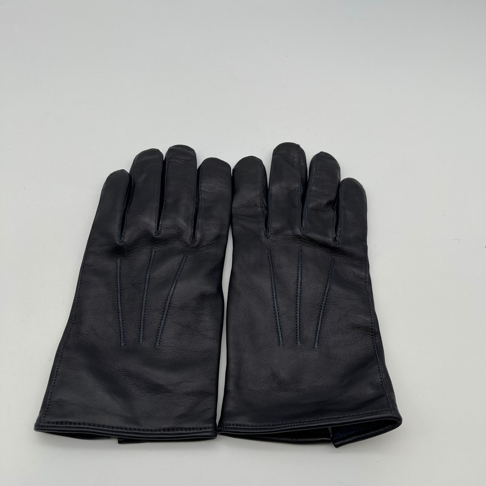 Paul Smith Gloves Men Medium Black Good Leather Knit Lined Italian Made